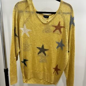 Starry Yellow Knit Sweater
